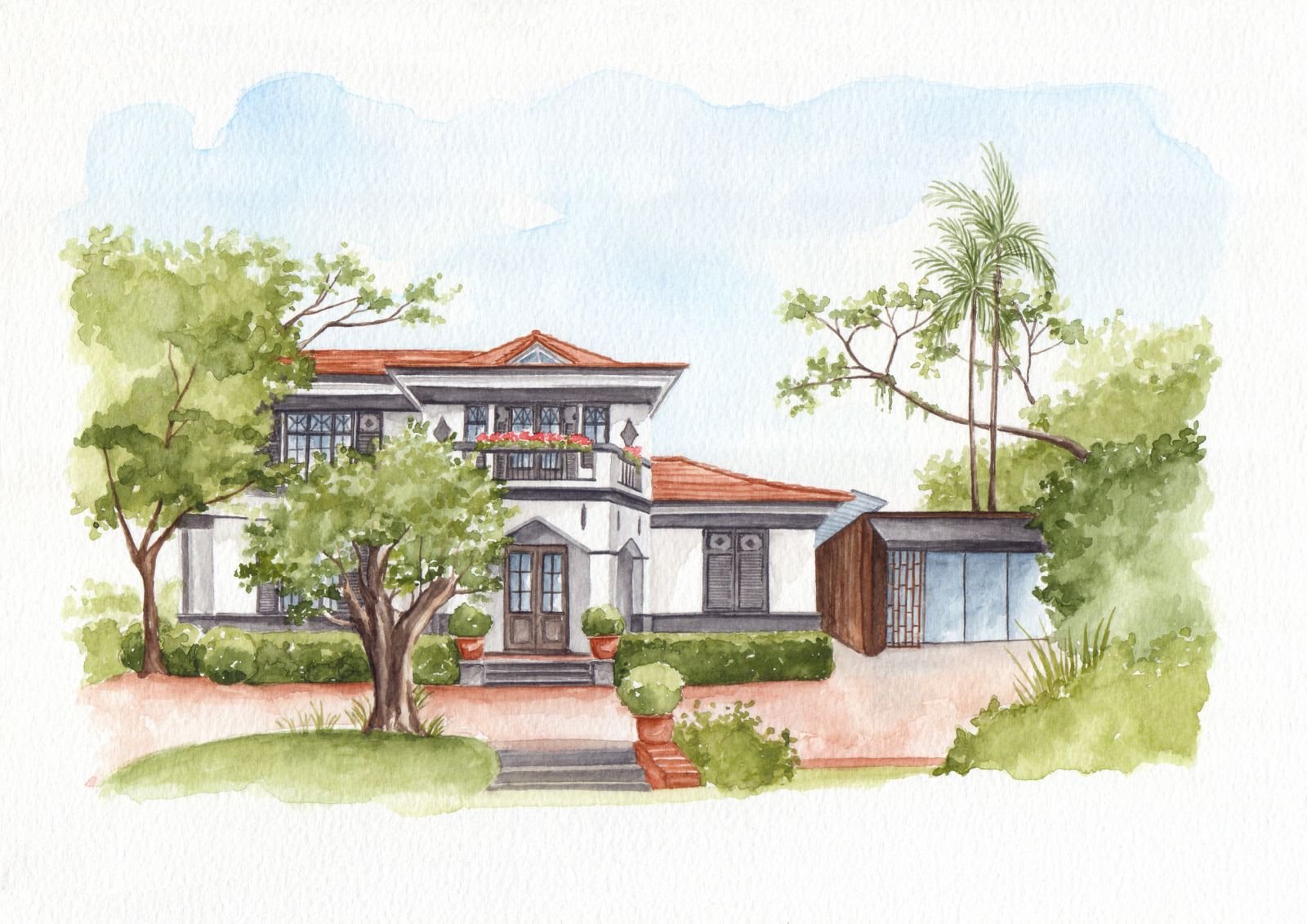 Aquarela da Casa de Casamento - Magnani Bistrô